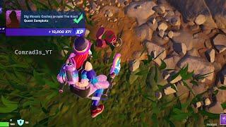 How to Dig Mosaic Caches around The Cracks Fortnite