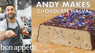 Andy Makes Salted Chocolate Halva  From the Test Kitchen  Bon Appétit