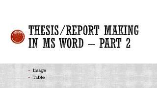 How to add Image or table in a Thesis or Report using MS Word  Image Table
