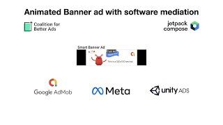 Animated Jetpack Compose Banner ad with software mediation. Github code and code walkthrough