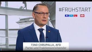 AfD-Chef voll funktionsfähig Chrupalla Bürgergeld steht Ukrainern nicht zu  ntv Frühstart