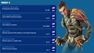 How to EASILY Complete All Fortnite Week 4 Challenges & Unlock Wildguard Relik Skin Full Guide