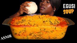 ASMR FUFU POUNDO & EGUSI SOUP MUKBANG No talking Nigerian food Eating Sounds Vikky ASMR