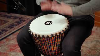 Meinl Percussion 12 Rope Tuned Travel Djembe Goat Skin Head Pat. Kenyan Quilt PADJ2-L-G