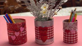 3 Hermosas Ideas Con Latas DIY Ideas de San Valentin  Easy DIY For Valentines #valentinesdecor