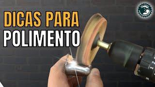 DIY  Polimento simples de metais e plástico com furadeira. Como usar kit e massa para polir.