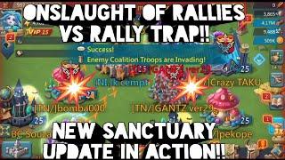 lords mobile rally trap vs onslaught of rallies. Sanctuary update tested in war