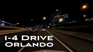 4K Night Drive up I-4 Orlando Florida