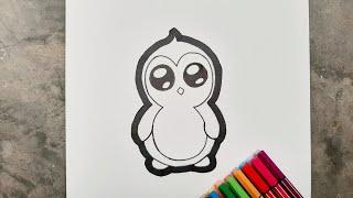 How To Easily Draw a Kawaii Penguin  Tutorial drawing