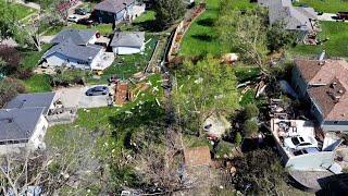DRONE FOOTAGE Tornado damage in Pleasant Hill Iowa