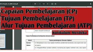 Contoh ATP Matematika Fase D SMP pada Kurikulum MERDEKA