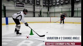 Changing Your Shooting Angle Stationary Hockey Drill