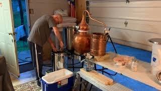 3rd Entry Malted Rye Mash and Stripping Run with an alembic still.