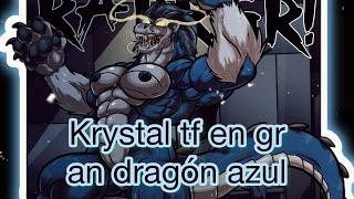 Krystal tf en gran dragón azul cómic By BlackRat 