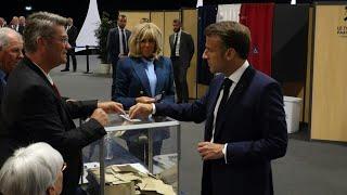 Européennes Emmanuel Macron vote au Touquet  AFP Images