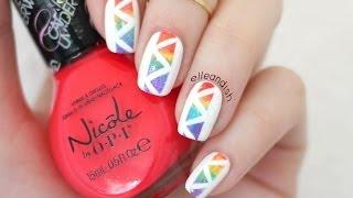 Easy Geometric Rainbow Nails