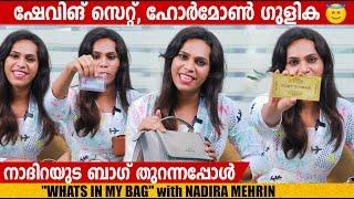 WHATS IN MY BAG with NADIRA MEHRIN  BIGG BOSS MALAYALAM GINGER MEDIA