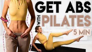 GET TONED ABS With PILATES  Burn Belly Fat & Sculpt  5 min Workout