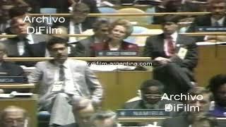 Carlos Menem en Naciones Unidas - Cumbre Mundial para la niñez 1990