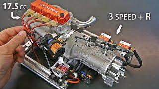 Miniature 4 Cylinder Engine + Gearbox