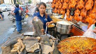 Best Cambodian Street Food - Braised Beef Honeycomb Grilled Ducks & Spicy Boiled Octopus - Yummy