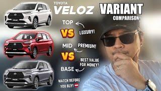 Which Variant is THE BEST for you? Toyota Veloz V vs. G vs. E In-depth Comparison