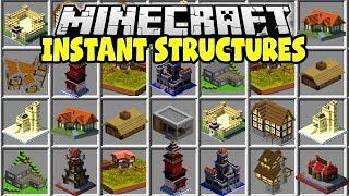 Minecraft INSTANT STRUCTURES MOD  INSANTLY CREATE HUGE MINECRAFT HOUSES