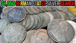 Searching A $1050 Collection of Older German Silver Coins - Huge Finds Literally