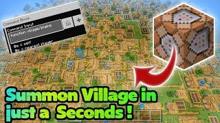 How to summon Instant Village using Command Block in Minecraft PEBE 1.19 