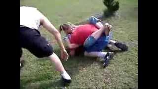 Hot girl Mixed Wrestling at outdoor