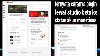 cara ke status Akun monetisasi lewat studio beta