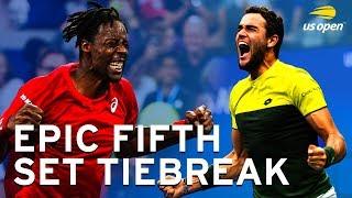 Matteo Berrettini vs Gael Monfils epic fifth set tiebreak  US Open 2019