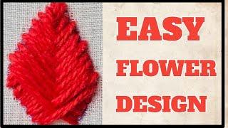 Flower design normal needle thread work for beginnerstutorial classes simple design Easy