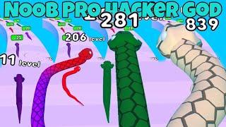 Colorful Snake all levels in NOOB VS PRO VS HACKER VS GOD  @playgame24dia56