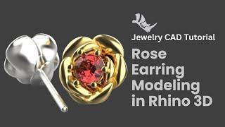 Rhino 3D Tutorial Designing 3D Rose Earrings  Jewelry CAD Techniques #467