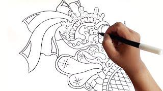 Cara Menggambar Batik - cara menggambar batik yang mudah II how to draw #batik #trending #viral #art