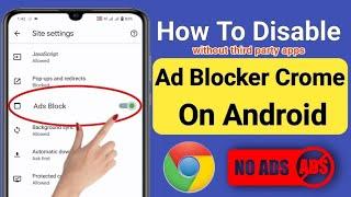 How To Disable Ad Blocker In Google Chrome On Android 2023  Mobile add kaise band kare Urdu Hindi