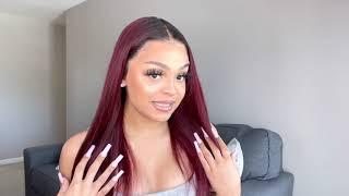 Burgundy Ombré Wig Install