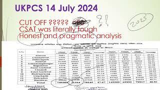 UKPCS 14 July 2024 . CUT OFF ??? CSAT ??