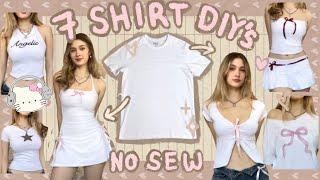 7 diy shirt upcycles *no sew* *.⋆｡⋆