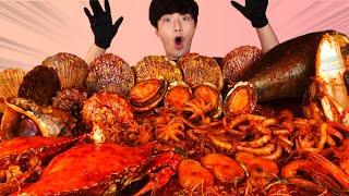 ENG SUBMassive Spicy Seafood Boil Braised Eating MukbangKorean Seafood ASMR 후니 Hoony Eatingsound