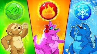 POOR BABY GODZILLA Vs KONG LIFE GODZILLA & KONG Fire Water and Earth  Godzilla Cartoon Animation