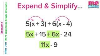 Expanding & Simplifying Single Brackets - Tutorial  Revision