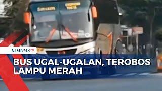Viral Bus Ugal-ugalan hingga Terobos Lampu Merah di Kota Madiun