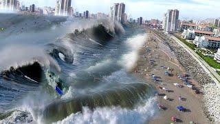 9 METER 30 foot Waves absorb Sochi Strongest Storm Bettina in the Black Sea Russia.