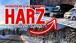 Harz macht Spaß ️   Wintercamping mit den Hannovans ️ 5 Van   Wohnmobile unterwegs im Schnee