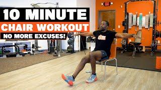 10 Minute Total Body Chair Workout For Weight Loss  At Home Workout With No Equipment