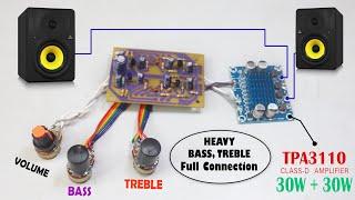 Volume Bass and Treble Circuit Board Connection in TPA3110 Amplifier Board in Hindi