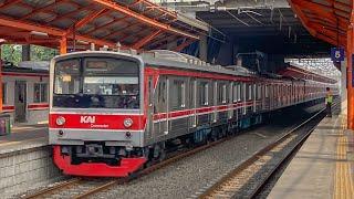 Nonton KRL Commuter Line dan KA Jarak Jauh di Stasiun Bekasi JR 205 TM 6000 CC 201 Vintage