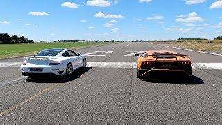 RACE LAMBORGHINI AVENTADOR SV VS PORSCHE 911 TURBO S